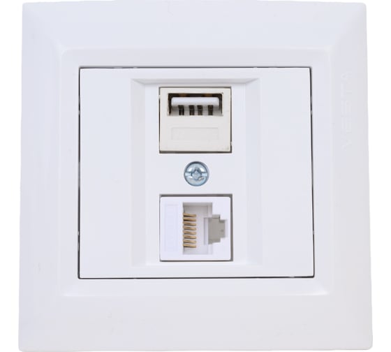 Изображение товара Розетка Metronex Electric Roma для USB + LAN FRZ00050204BEL