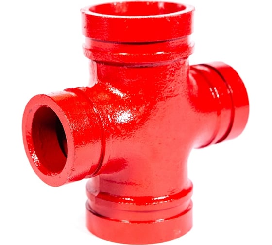 Изображение товара Переходная крестовина под муфту GROOVEX 3"x2 1/2", 89x76 мм, ДУ 80x65 мм KPM8976