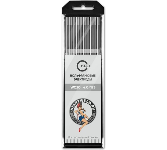 Изображение товара Вольфрамовые электроды WС 20 4х175 мм, серые, 10 шт Start WC2040175U