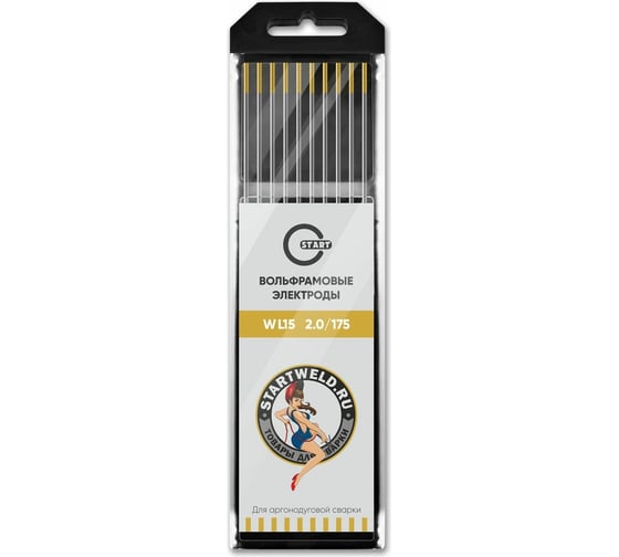 Изображение товара Вольфрамовые электроды WL 15 2х175 мм, золотые, 10 шт Start WL1520175U