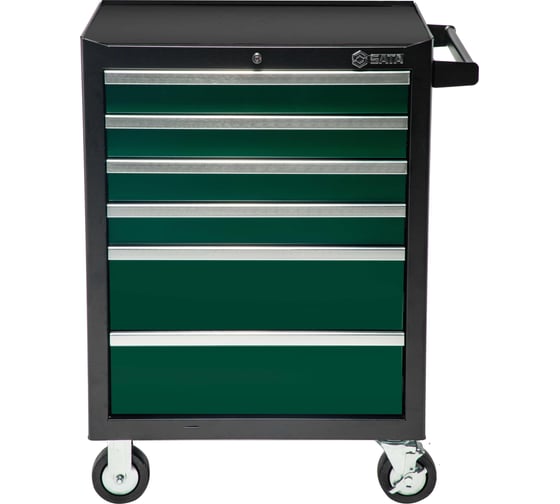 Изображение товара Инструментальная тележка Sata 692x488x840 мм, 6 выдвижных лотков, отдельно доп. перфорированная панель для инструментов 95126