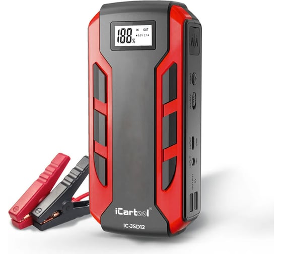Изображение товара Пусковое устройство iCarTool 12 В, 12 000 мАч, 500/800 А IC-JSD12