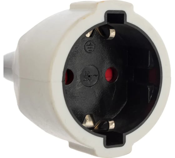 Изображение товара Удлинитель-шнур с 1-й розеткой с заземлением, с защитой от детей 3м Electraline 01636