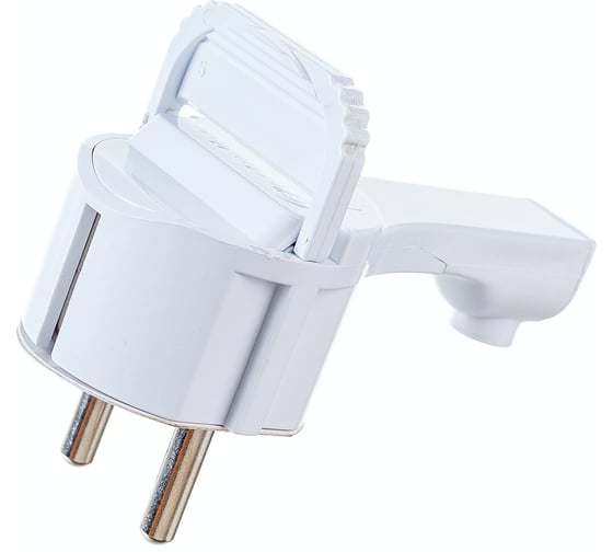 Изображение товара Угловая плоская вилка за шкаф с/з, 16А, белая FLAT PLUG Electraline 55043