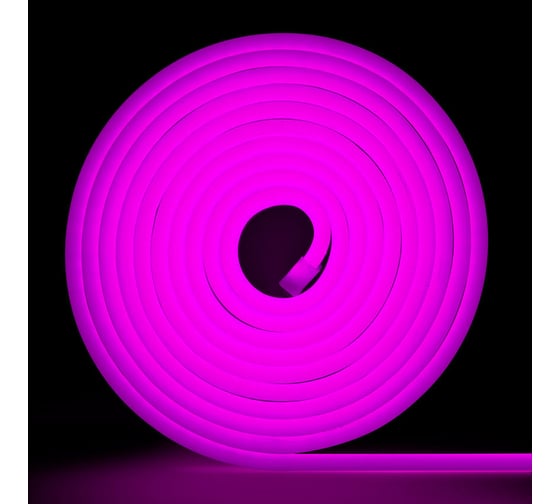 Изображение товара Неоновая светодиодная лента MAKSILED 5м, 8x16мм, 24В, 9Вт/м, 120 LED/m, IP33 (ПВХ), фиолетовый, ML-NF-24V-0816-Purple