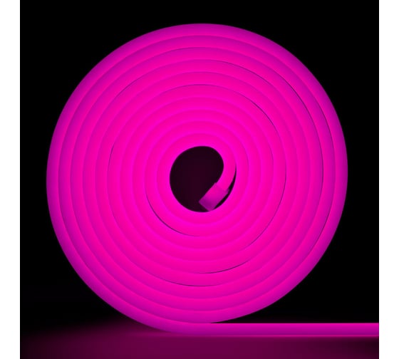 Изображение товара Неоновая светодиодная лента MAKSILED 5м, 8x16мм, 24В, 9Вт/м, 120 LED/m, IP33 (ПВХ), розовый, ML-NF-24V-0816-Pink