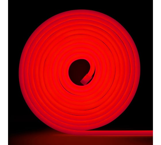 Изображение товара Неоновая светодиодная лента MAKSILED 5м, 8x16мм, 24В, 9Вт/м, 120 LED/m, IP33 (ПВХ), красный, ML-NF-24V-0816-Red