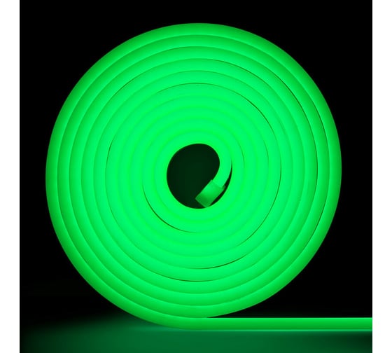 Изображение товара Неоновая светодиодная лента 5MAKSILED м, 8x16мм, 24В, 9Вт/м, 120 LED/m, IP33 (ПВХ), зеленый, ML-NF-24V-0816-Green
