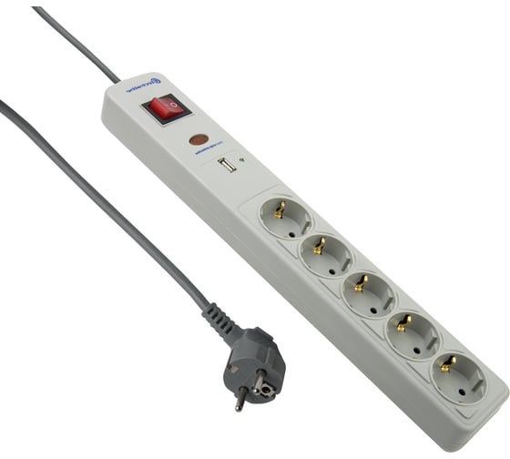 Изображение товара Сетевой фильтр с Electraline, USB 62086