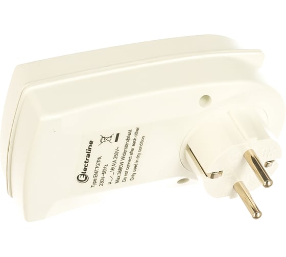 Изображение товара Недельный таймер, 20 программ с источником резервного питания 100 часов Electraline 59501