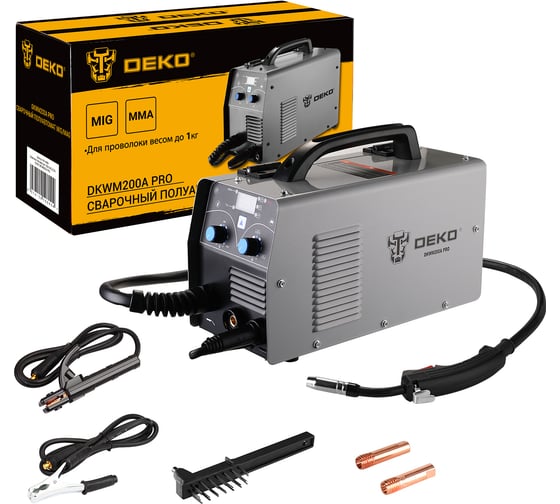 Изображение товара Сварочный полуавтомат DEKO DKWM200A PRO MIG/MAG 200A 051-4686