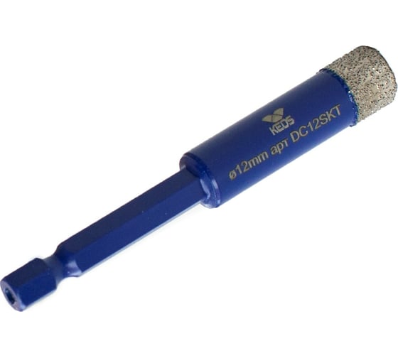 Изображение товара Коронка алмазная с воском по керамограниту PRO 12 мм, 1/4" HEX KEOS DC12SKT