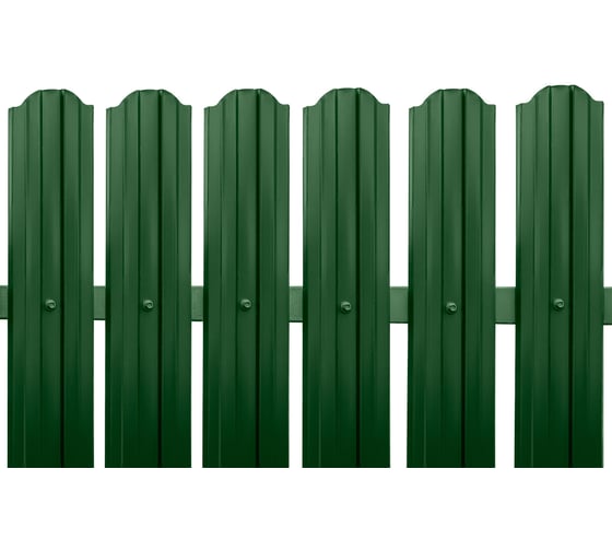 Изображение товара Металлический штакетник Металлика М-образный, двусторонний окрас, цвет зеленый, RAL-6005, высота 1.5 м, ширина планки 110 мм, 10 шт. штк-1.5-6005/6005