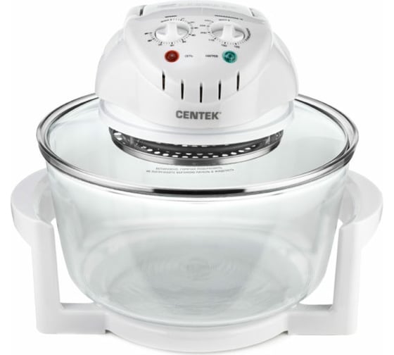 Изображение товара Аэрогриль Centek 12 л, 5 л 1400 Вт, таймер 90 мин, max 250, 2 решетки CT-1456 WHITE