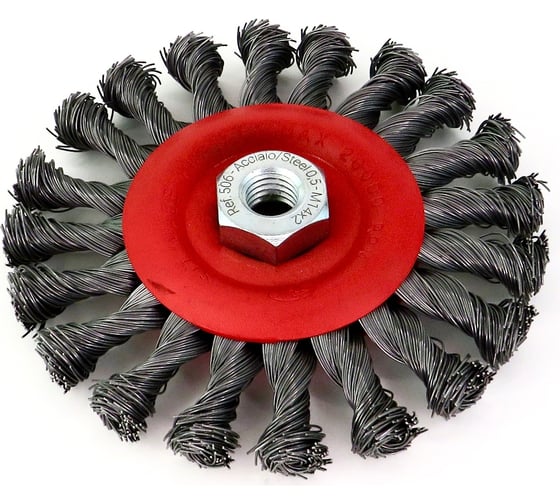 Изображение товара Щетка дисковая жгутовая для УШМ 125x12 мм, M14, проволока сталь 0.5 мм SIT 506