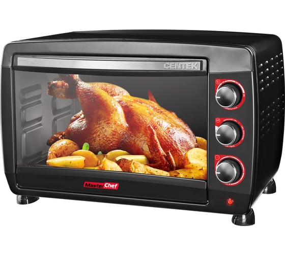 Изображение товара Жарочный шкаф Centek черный 46 л 2000 Вт + противень, таймер 90 мин, 4 режима, max 320 CT-1532-46 BLACK