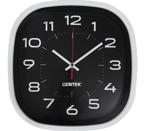 Изображение товара Настенные часы Centek черный диаметр 30 см, шаговый ход, кварцевый механизм CT-7106 Black