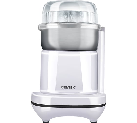 Изображение товара Кофемолка Centek 250 Вт, 165 мл, безопасная блокировка, стальная чаша, прозрачная крышка CT-1365 White