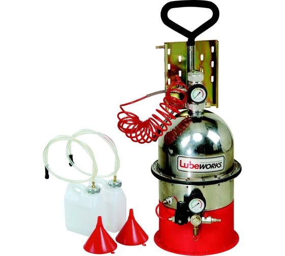 Изображение товара Установка по замене и прокачке тормозной жидкости и сцепления, с набором адаптеров Lubeworks 1788001