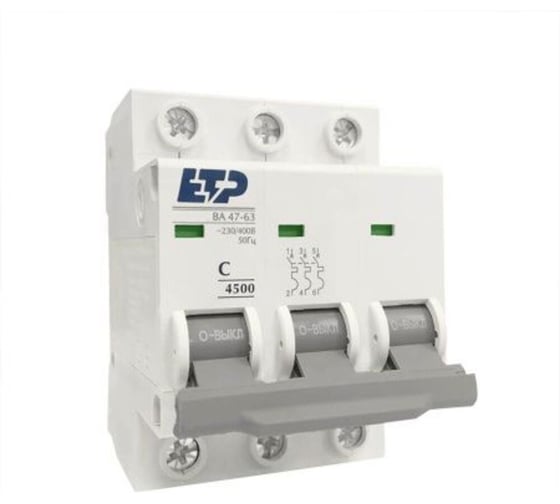 Изображение товара Автоматический выключатель ETP 3P 10А тип C 4,5 кА 11315