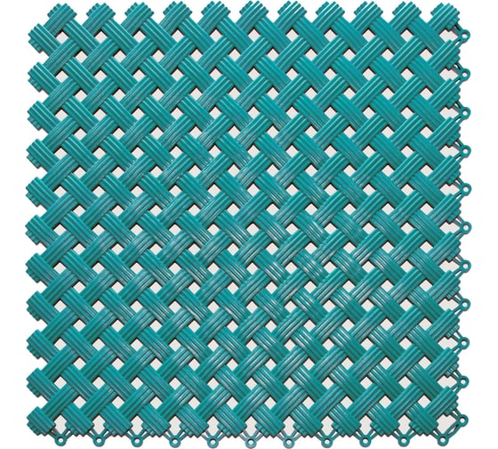 Изображение товара Антискользящий модульный коврик для ванной ПластФактор Sensor Aqua набор из 12 модулей, бирюзовый 4630027113023