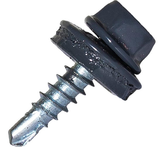 Изображение товара Саморез кровельный по дереву HARDWEX ТМ HWX2-W-P5-4.8x19 мм, св.№1, RAL 7024, 250 шт. 5190000000959