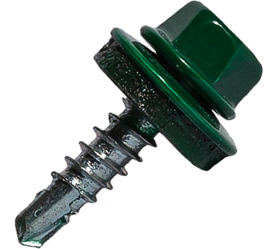 Изображение товара Саморез кровельный по дереву HARDWEX ТМ HWX2-W-P5-4.8x19 мм, св.№1, RAL 6005, 250 шт. 5190000000911