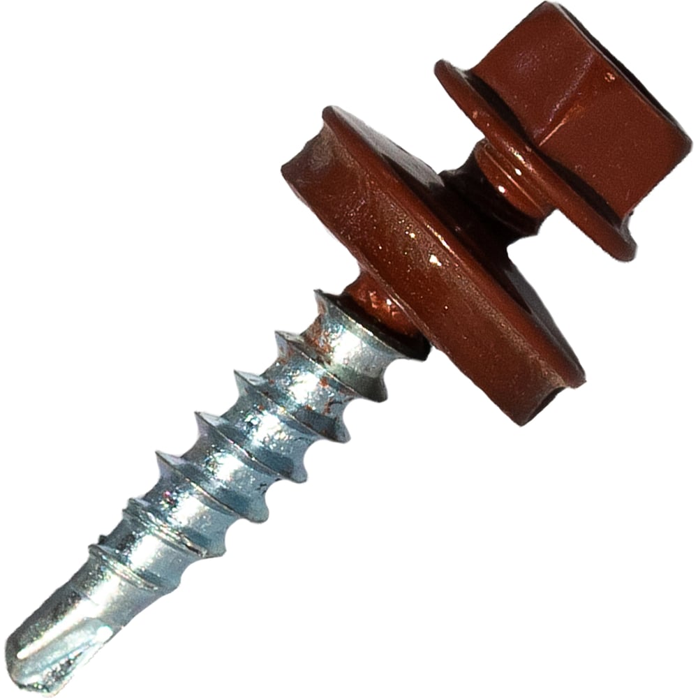 Изображение товара Саморез кровельный HARDWEX 4.8x35 мм, красный, 250 шт с пресс-шайбой