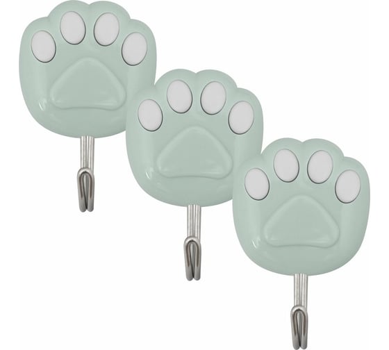 Изображение товара Набор крючков МУЛЬТИДОМ "Следы" 3 шт., размер 4x5,5 см, 3 цвета VL27-83