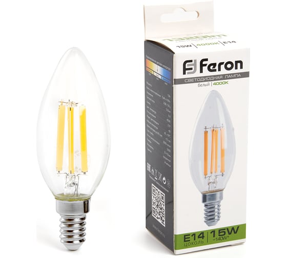 Изображение товара Светодиодная лампа FERON LB-717 Свеча E14 15W 4000K 38258
