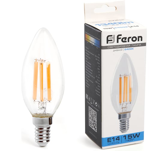 Изображение товара Светодиодная лампа FERON LB-717 Свеча E14 15W 6400K 38259
