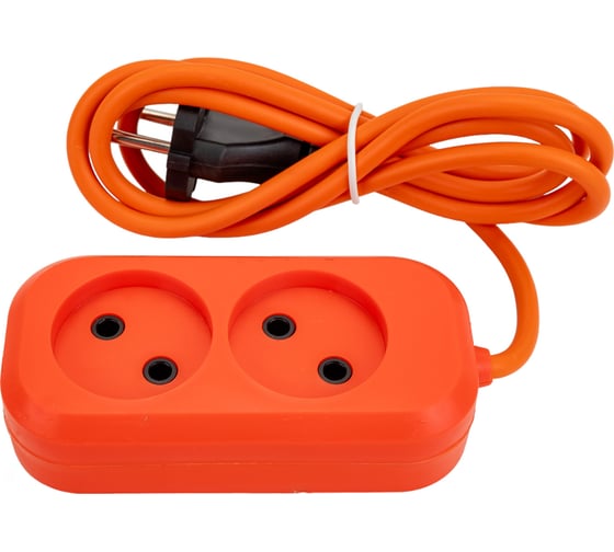 Изображение товара Сетевой удлинитель МПП УДЛИНИТЕЛЬ У-2-1,5, 1300 Вт, 6А, 2гнезда, 1,5 м, без заземления, оранжевый, ПВС, 2x0,75 999000000003301
