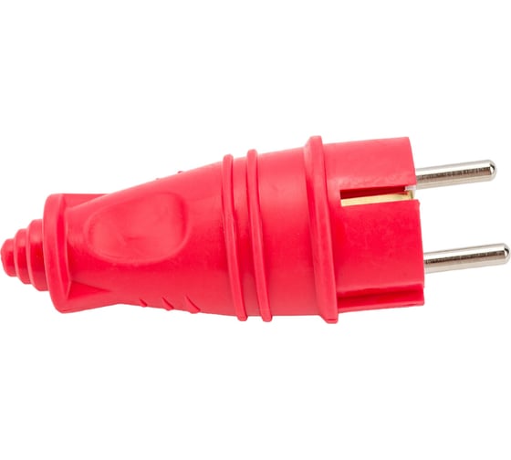 Изображение товара Штепсельная прямая вилка NE-AD с заземлением 16А ЕВРО красный (каучук) (30/300) 4401