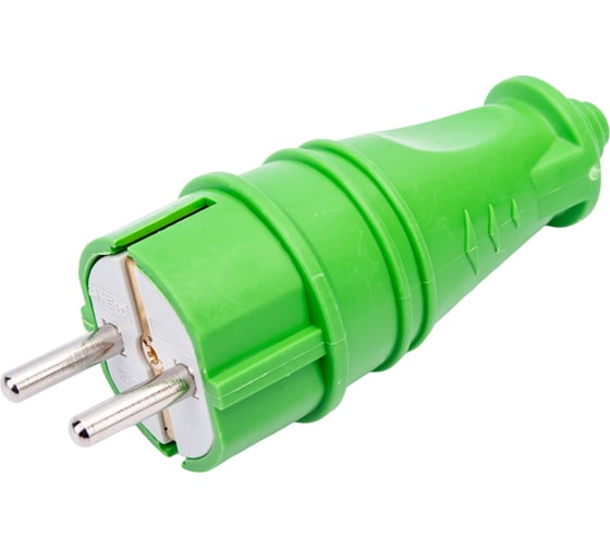 Изображение товара Штепсельная прямая вилка NE-AD с заземлением 16А ЕВРО зеленый (каучук) (30/300) 4501