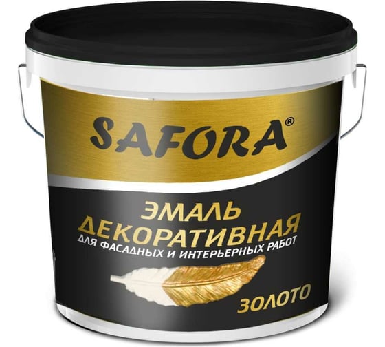 Изображение товара Декоративная акриловая эмаль SAFORA перламутровая, золото 800 г ЭМ102/2