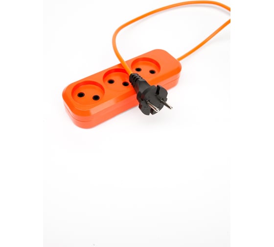 Изображение товара Сетевой удлинитель МПП УДЛИНИТЕЛЬ У-3-5, 1300 Вт, 6А, 3гнезда, 5 м, без заземления, оранжевый, ПВС, 2x0,75 999000000003801