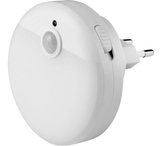 Изображение товара Светодиодный ночник ROCKETSOCKET с датчиком движения круглый, Вкл/Выкл/Авто, холодный белый свет, 1.0Вт, Белый RS-791C