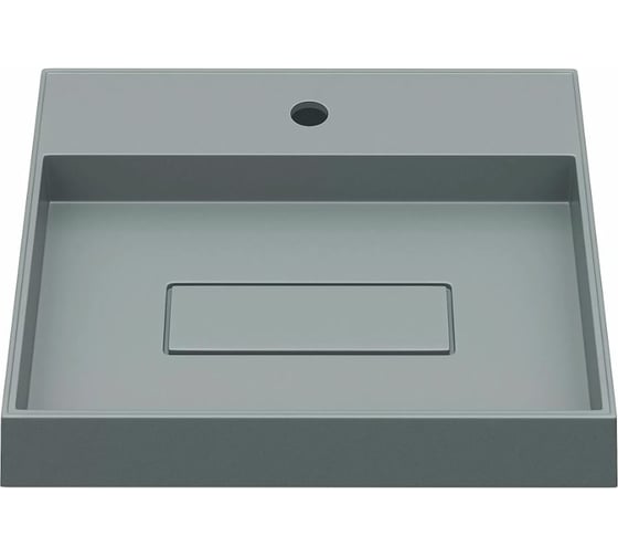 Изображение товара Накладная раковина для ванной uperwood Tanos Quartz_50 см, прямоугольная, кварцевая, с декоративной накладкой, бетон 291030049