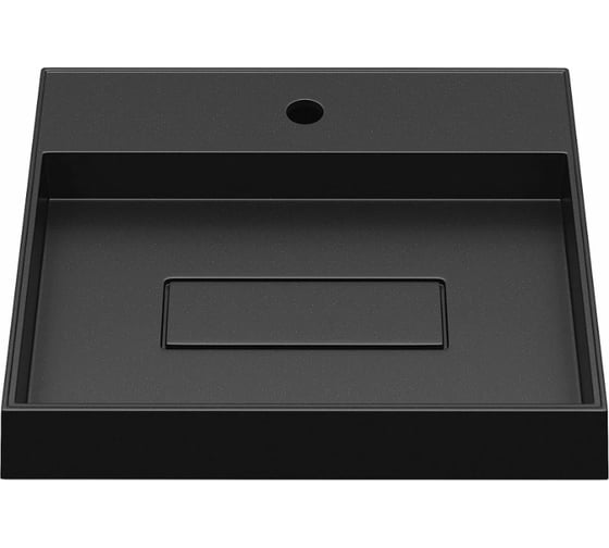 Изображение товара Накладная раковина для ванной uperwood Tanos Quartz_50 см, кварцевая, прямоугольная, с декоративной накладкой, космос 291030050