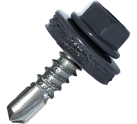 Изображение товара Саморез кровельный по металлу HARDWEX ТМ HWX4-W-P7-4.8x25 мм, св.№3, RAL 7024, 250 шт. 5190000001550