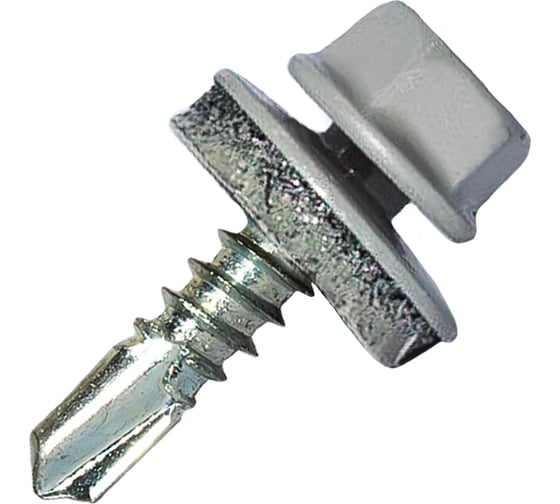 Изображение товара Саморез кровельный по металлу HARDWEX ТМ HWX7-W-P9-5.5x19 мм, св.№3, RAL 9006, 250 шт. 5190000023743