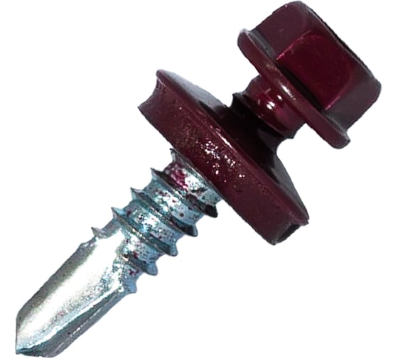 Изображение товара Саморез кровельный по металлу HARDWEX ТМ HWX7-W-P9-5.5x25 мм, св.№3, RAL 3005, 250 шт. 5190000023842