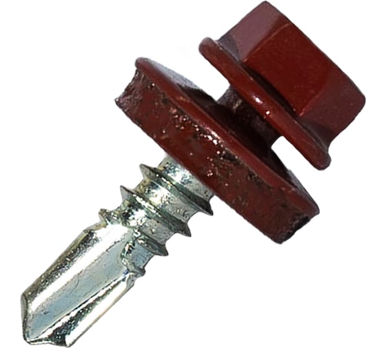 Изображение товара Саморез кровельный по металлу HARDWEX ТМ HWX7-W-P9-5.5x19 мм, св.№3, RAL 3009, 250 шт. 5190000023569