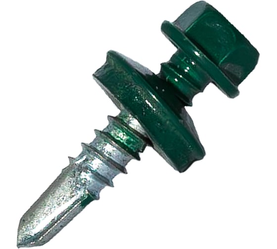 Изображение товара Саморез кровельный по металлу HARDWEX ТМ HWX7-W-P9-5.5x25 мм, св.№3, RAL 6005, 250 шт. 5190000023934