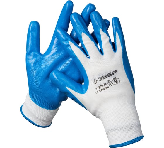 Изображение товара Маслостойкие перчатки для точных работ с нитриловым покрытием XL10 Зубр МАСТЕР 11276-XL