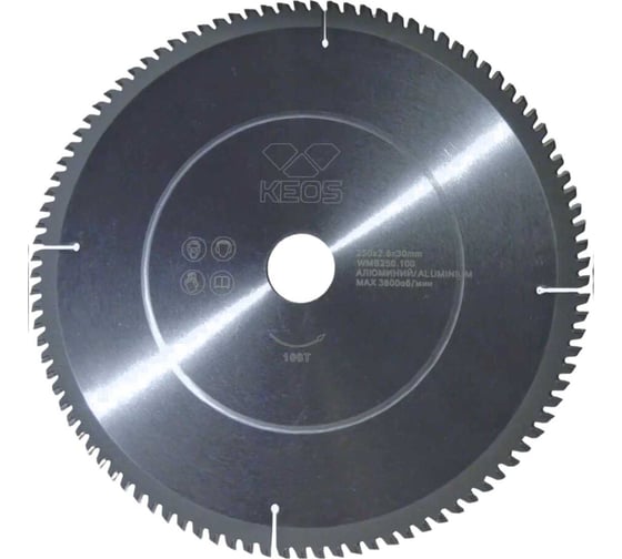 Изображение товара Диск пильный по цветным металлам и ламинату (250х30 мм; Z100) KEOS WMB250.10 WMB250.100