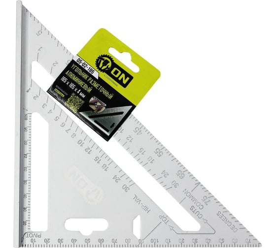 Изображение товара Столярный угольник ON Свенсона алюминиевый, 185x185x4 мм 05-02-185