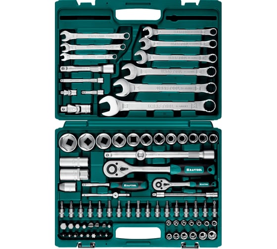 Изображение товара Универсальный набор инструмента KRAFTOOL X-Drive 82, 82 предм., (1/2"+1/4") 27887-H82_z03