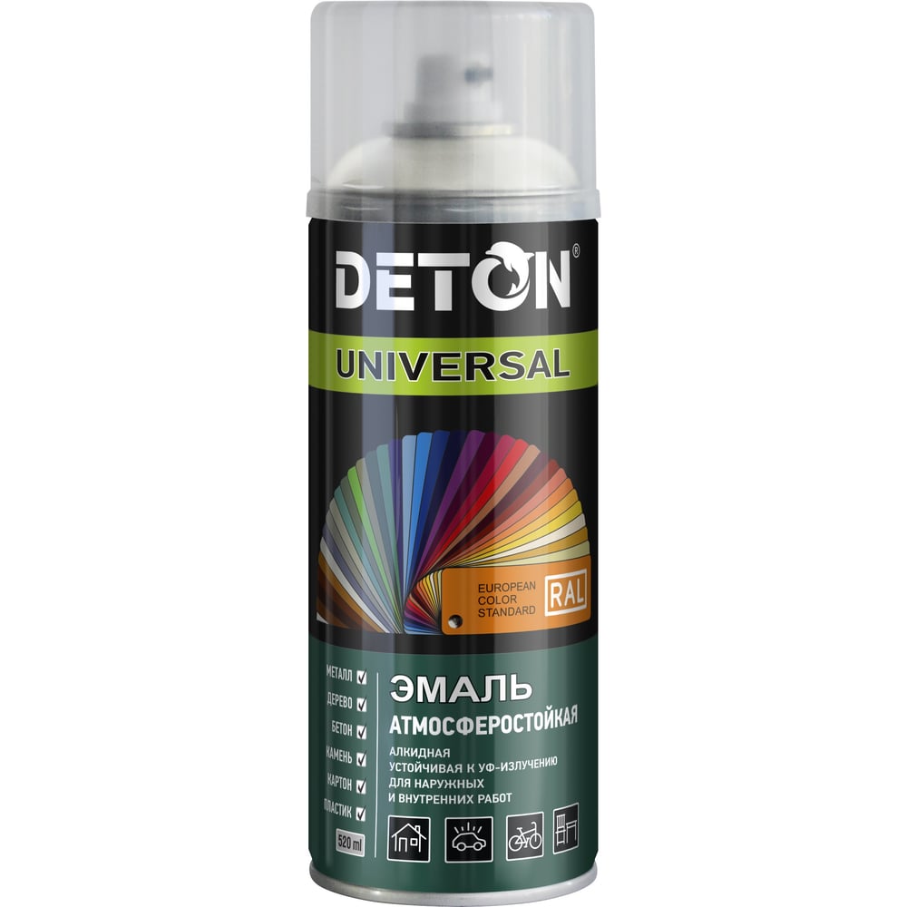 Изображение товара Декоративная алкидная эмаль DETON RAL 9001 520 мл аэрозоль