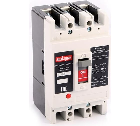 Изображение товара Автоматический выключатель ВТМ АЕ2066-12Б 160 А 10In 690 АС НР230 АС/220 DC 20 У3 ВТМ00041435